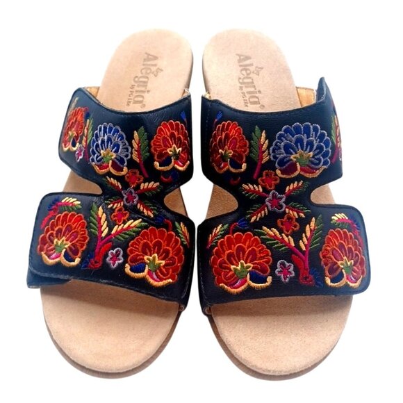 Alegria Womens Linn Blue Embroidered Floral Sandal LIN-601N Size 40 US 8-8.5 - Picture 2 of 13